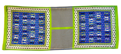 'Golfers Scarf in Chartreuse with Blue'