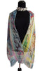 'Watercolor with Pastel Border' Silk Voile Scarf