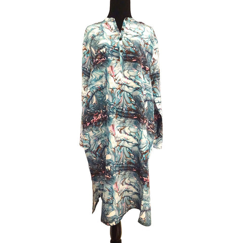 'Aquamarine Life' Tunic 100% Silk