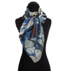 'Blue Puddles' Silk Satin Scarf