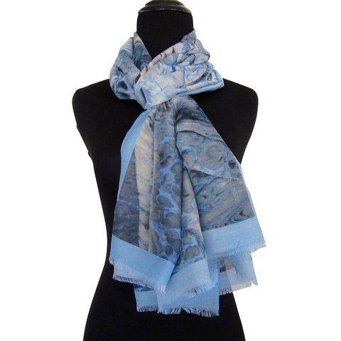 'Bosphorus' Cotton/Silk Scarf/Sash with Fringed Ends