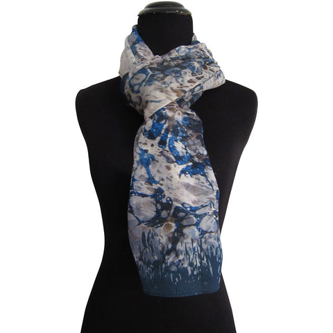 'Bosphorus in Dark Blue' Cashmere Scarf