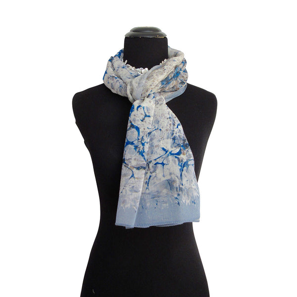 'Bosphorus in Light Blue' Cashmere Scarf
