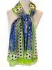'Golfers Scarf in Chartreuse with Blue'