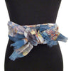 'Ebru Checkerboard' Cotton & Silk Scarf/Sash with Fringes ends