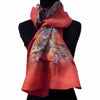 'Red Fragments' Silk/Wool Felt Wrap, Shawl, Scarf