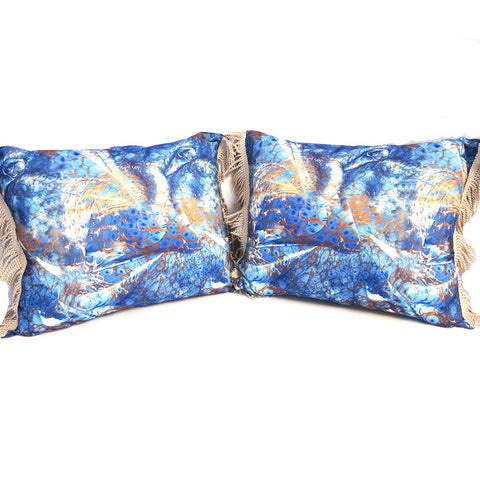 'Bird's Eye Blue' Pillow Cover with Tassels