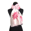 'Raspberry Swirl' Silk Voile Scarf/Sash with Black Border