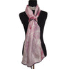 'Raspberry Swirl' Silk Voile Scarf/Sash with Black Border