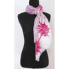 'Raspberry Swirl' 100% Silk Voile Scarf with Grey Border