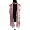 'Raspberry Swirl' 100% Silk Voile Scarf with Grey Border
