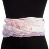'Raspberry Swirl' Cotton & Silk Scarf/Sash with Fringed ends