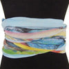 'Watercolor Pastel' Cotton & Silk Scarf/Sash with Fringed Ends