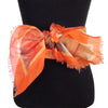 'Tangerine Dream' Cotton & Silk Scarf/Sash with Fringed Ends