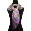 'Watercolor Marbling' Silk Satin Scarf