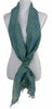 'Houndstooth' Seagreen & Blue Cotton/Linen Scarf
