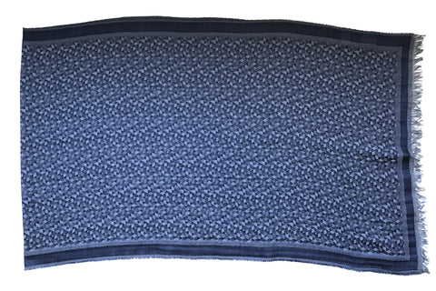 'Fragmentini' Cotton/Silk Scarf in Denim