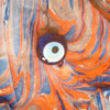 'Blue Orange Evil Eye' Microfiber Pillow Cover