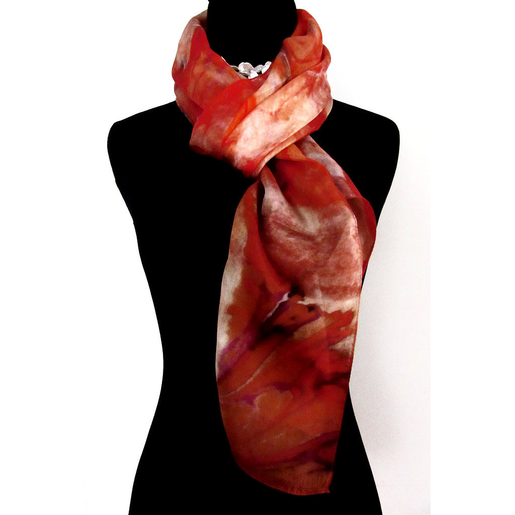 'Tangerine Dream' Silk Voile Scarf